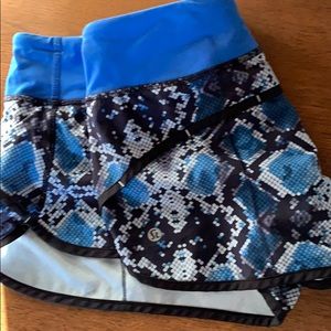 Lululemon Blue Snakeskin shorts size 8